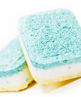 Final product using blue pigment