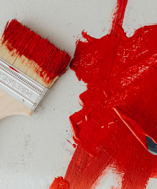 Final product using red pigment